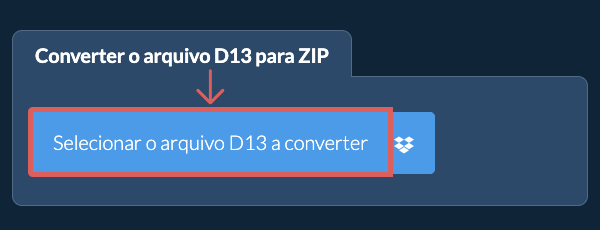 Converter o arquivo D13 para ZIP