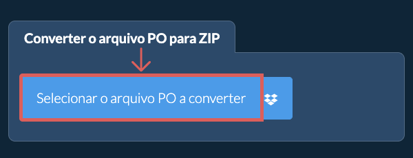 Converter o arquivo PO para ZIP