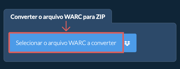 Converter o arquivo WARC para ZIP
