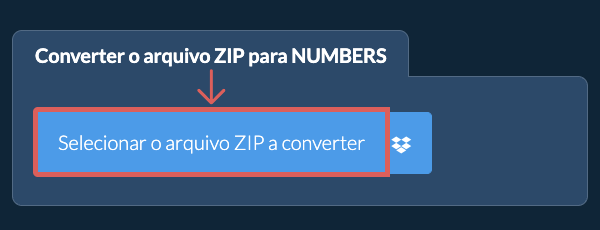 Converter o arquivo ZIP para NUMBERS