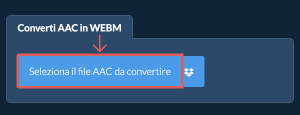 Converti AAC in WEBM