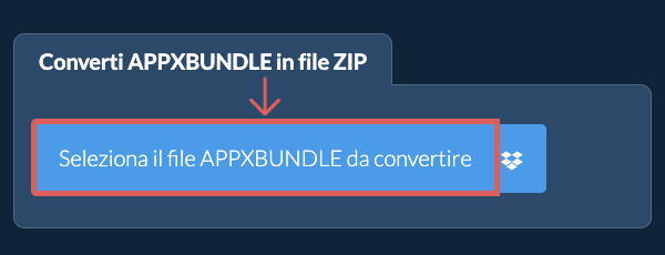 Converti APPXBUNDLE in file ZIP