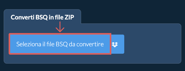 Converti BSQ in file ZIP