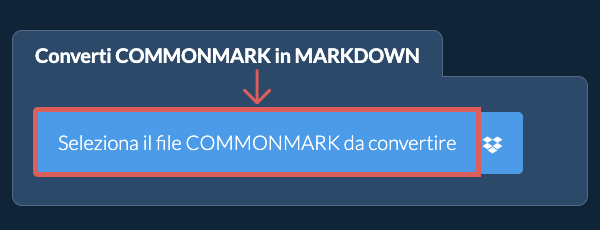 Converti COMMONMARK in MARKDOWN