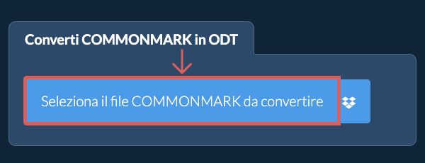 Converti COMMONMARK in ODT