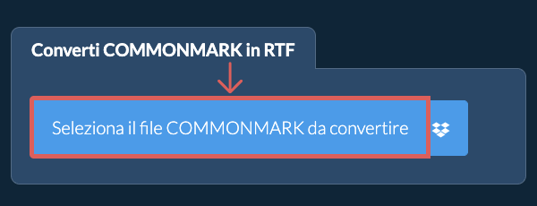Converti COMMONMARK in RTF