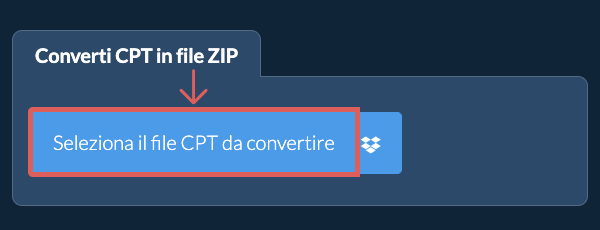 Converti CPT in file ZIP