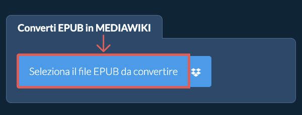 Converti EPUB in MEDIAWIKI