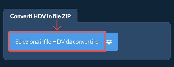 Converti HDV in file ZIP
