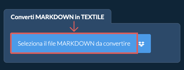 Converti MARKDOWN in TEXTILE