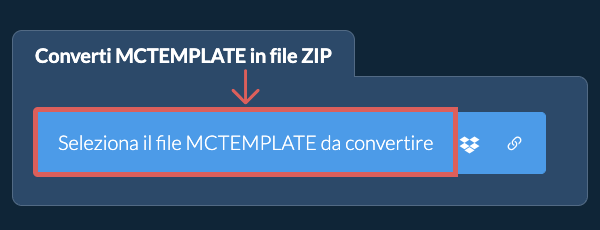 Converti MCTEMPLATE in file ZIP