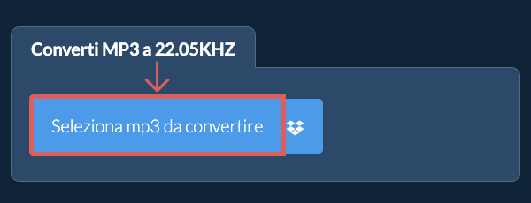 Seleziona mp3 da convertire