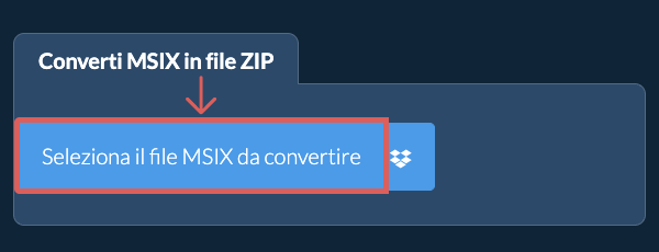 Converti MSIX in file ZIP