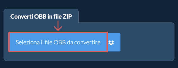 Converti OBB in file ZIP