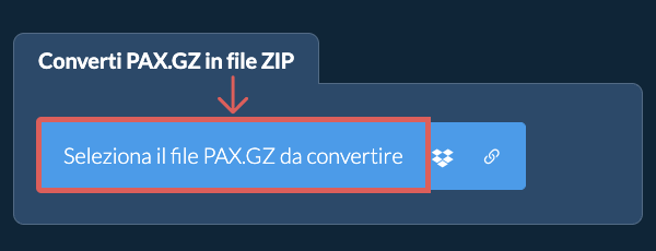 Converti PAX.GZ in file ZIP