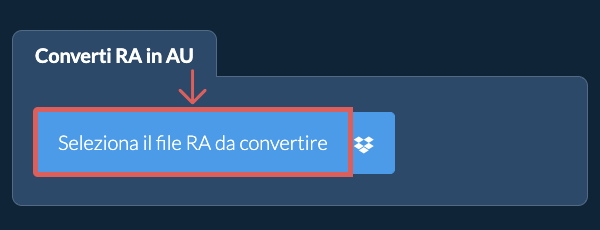 Converti RA in AU