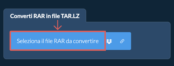 Converti RAR in file TAR.LZ