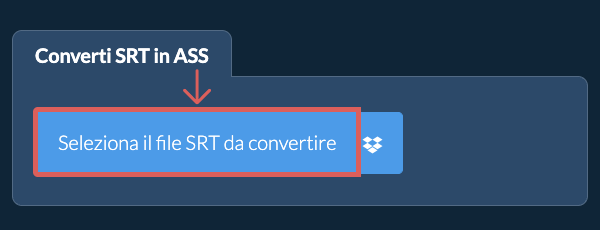 Converti SRT in ASS