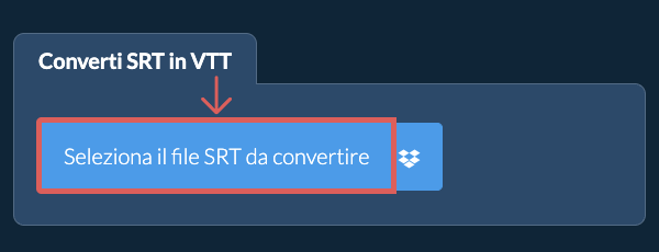 Converti SRT in VTT
