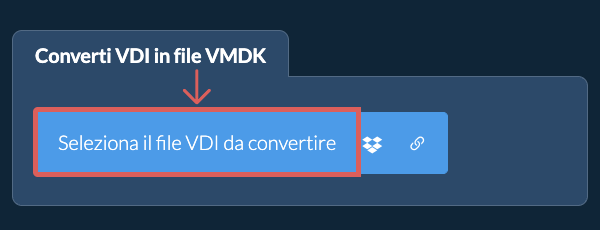 Converti VDI in file VMDK