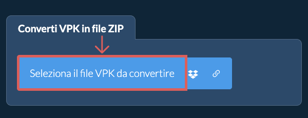 Converti VPK in file ZIP