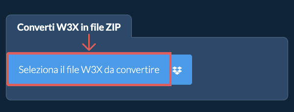 Converti W3X in file ZIP