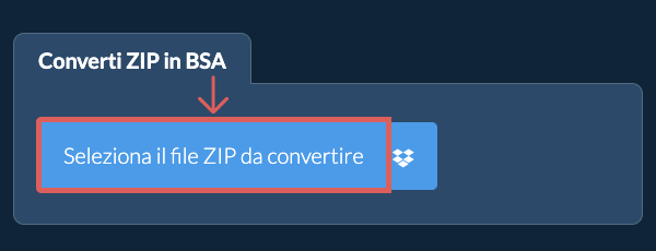 Converti ZIP in BSA