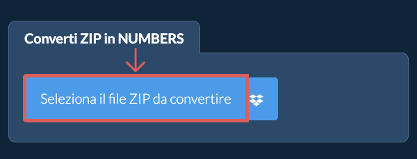 Converti ZIP in NUMBERS
