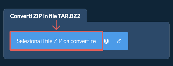 Converti ZIP in file TAR.BZ2