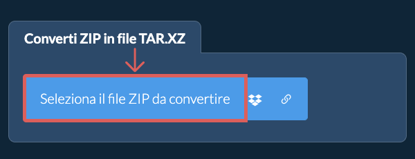 Converti ZIP in file TAR.XZ