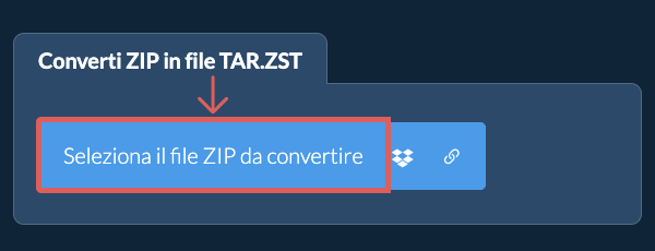 Converti ZIP in file TAR.ZST