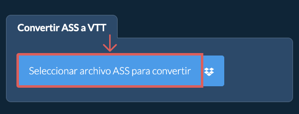 Convertir ASS a VTT