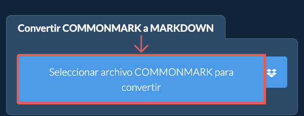 Convertir COMMONMARK a MARKDOWN