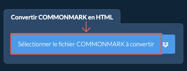 Convertir COMMONMARK en HTML