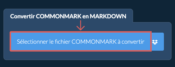 Convertir COMMONMARK en MARKDOWN