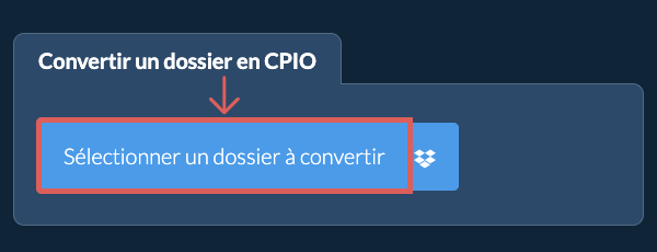 Convertir un dossier en CPIO