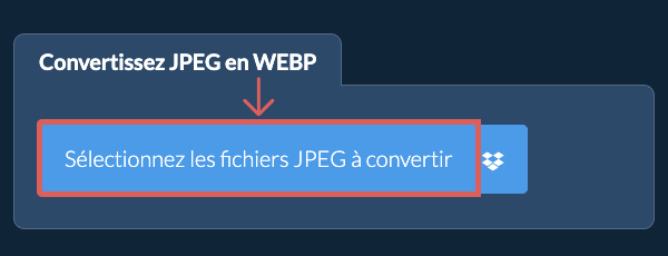Convertissez JPEG en WEBP