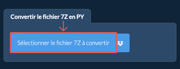 Convertir le fichier 7Z en PY