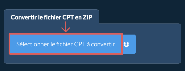 Convertir le fichier CPT en ZIP