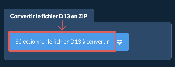 Convertir le fichier D13 en ZIP