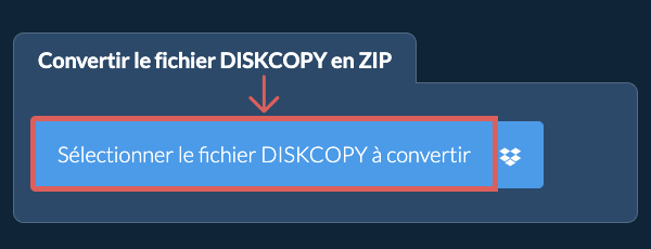 Convertir le fichier DISKCOPY en ZIP