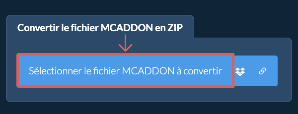 Convertir le fichier MCADDON en ZIP