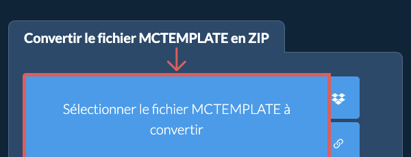 Convertir le fichier MCTEMPLATE en ZIP