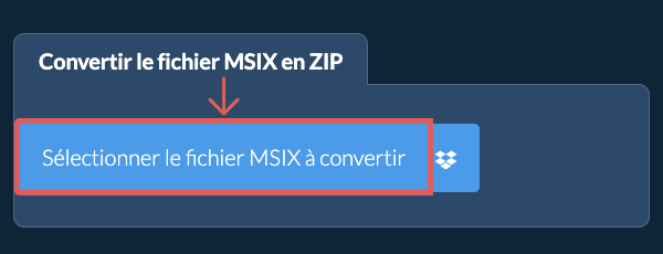Convertir le fichier MSIX en ZIP