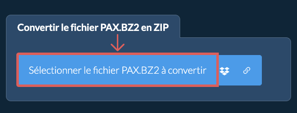Convertir le fichier PAX.BZ2 en ZIP
