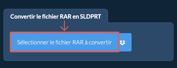 Convertir le fichier RAR en SLDPRT