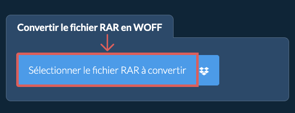 Convertir le fichier RAR en WOFF