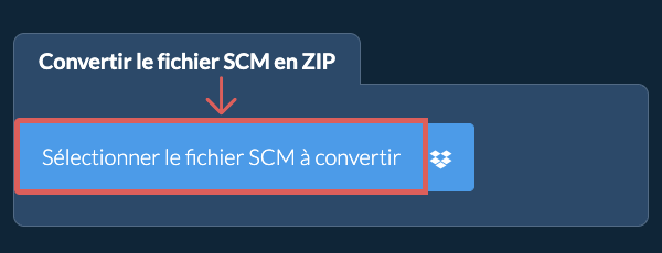 Convertir le fichier SCM en ZIP