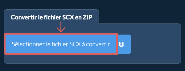 Convertir le fichier SCX en ZIP
