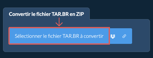 Convertir le fichier TAR.BR en ZIP